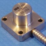 AE10.942.080.2 IBIS GmbH 10 mV/g, single axis accelerometer & vibration sensor, 4 bolt stainless flange mount, 8.0 metre armour cable