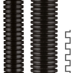 0236.232.023 / 10236232023 ROHRflex® PA12 22.0 x 28.5 mm black coarse profile, corrugated nylon conduit, for robotics, railway, high motion applications