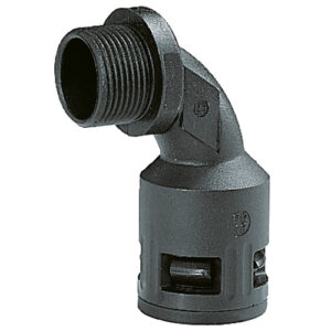 5020.090.229 / 15020090229 RQB90-P PG 29 FLEXAquick black 90 degree bend elbow connector for 34.5 mm OD conduit, IP68 sealing