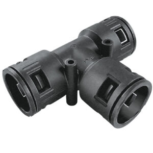 5020.041.201 / 15020041201 RQT-PA 3 x 21.2 mm FLEXAquick® black plastic Tee ”T” fitting for corrugated conduits