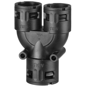 5020.032.211 / 15020032211 RQY-PA 54.5 / 2 x 42.5 mm FLEXAquick® black plastic "Y” distributor fitting for corrugated conduits