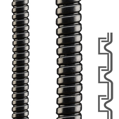 SPR-VA-PVC-4.jpg 2010.182.008 / 12010182008 Flexa SPR-VA-PVC 8.0 × 11.0 mm low-stretch black PVC-jacketed stainless steel small-diameter conduit