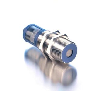 Microsonic Chemical-Resistant Body crm+35/F/TC/E 85 - 600 mm range Ultrasonic Proximity Sensor, stainless steel, display, push-pull output, IO-Link